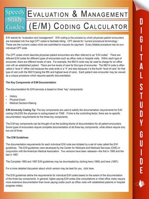 cover image of Evaluation & Management (E/M) Coding Calculator